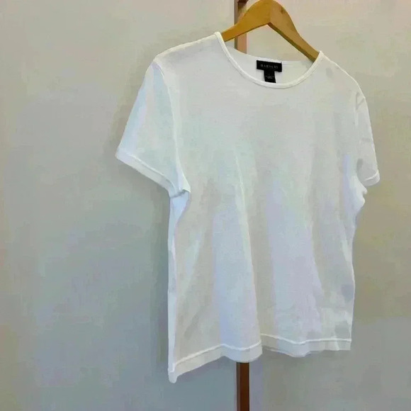 Harold’s Women's White Crew Neck Tee Size L Casual Solid T-Shirt - Picture 3 of 10